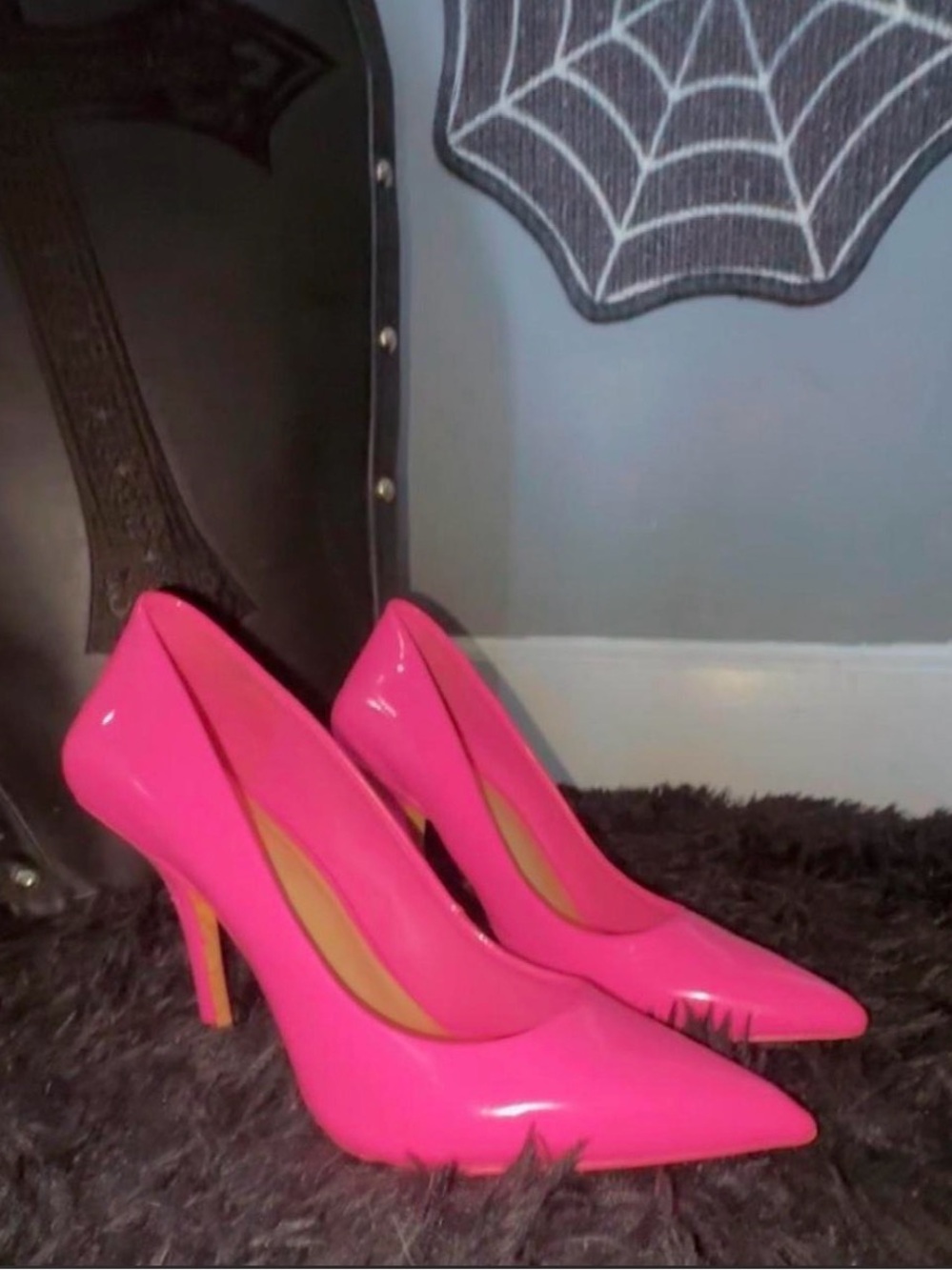 Aldo Bright Hot Pink Patent Pointed-Toe High Heels